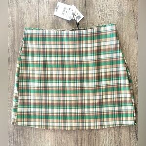 Zara Plaid Mini Skirt Size Medium